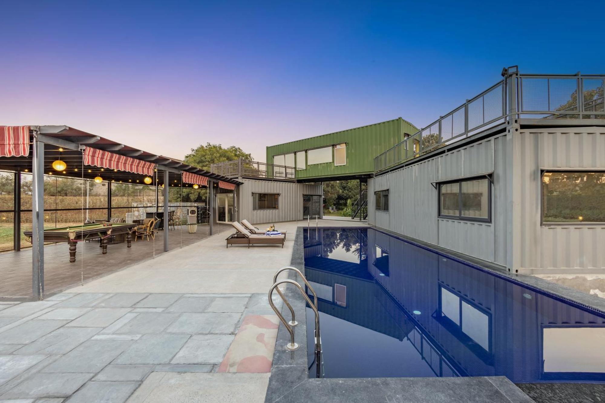 Elivaas Hidden Oasis 4Bhk With Pool, Mud House & Container House Villa Dhauj Luaran gambar