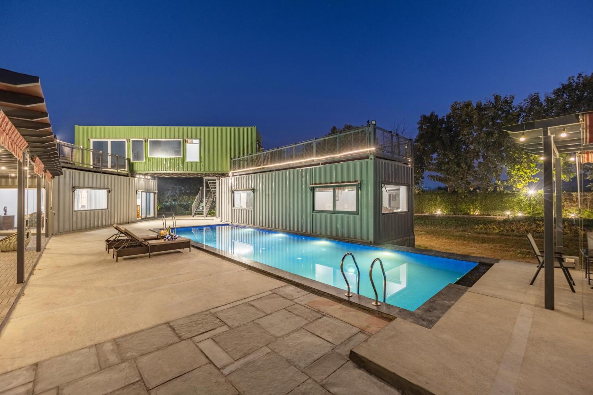 Elivaas Hidden Oasis 4Bhk With Pool, Mud House & Container House Villa Dhauj Luaran gambar