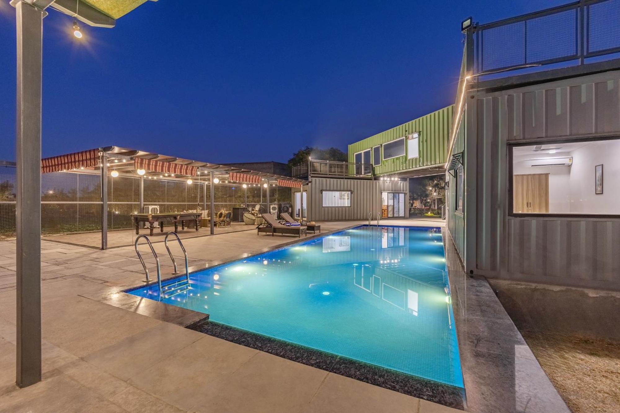 Elivaas Hidden Oasis 4Bhk With Pool, Mud House & Container House Villa Dhauj Luaran gambar