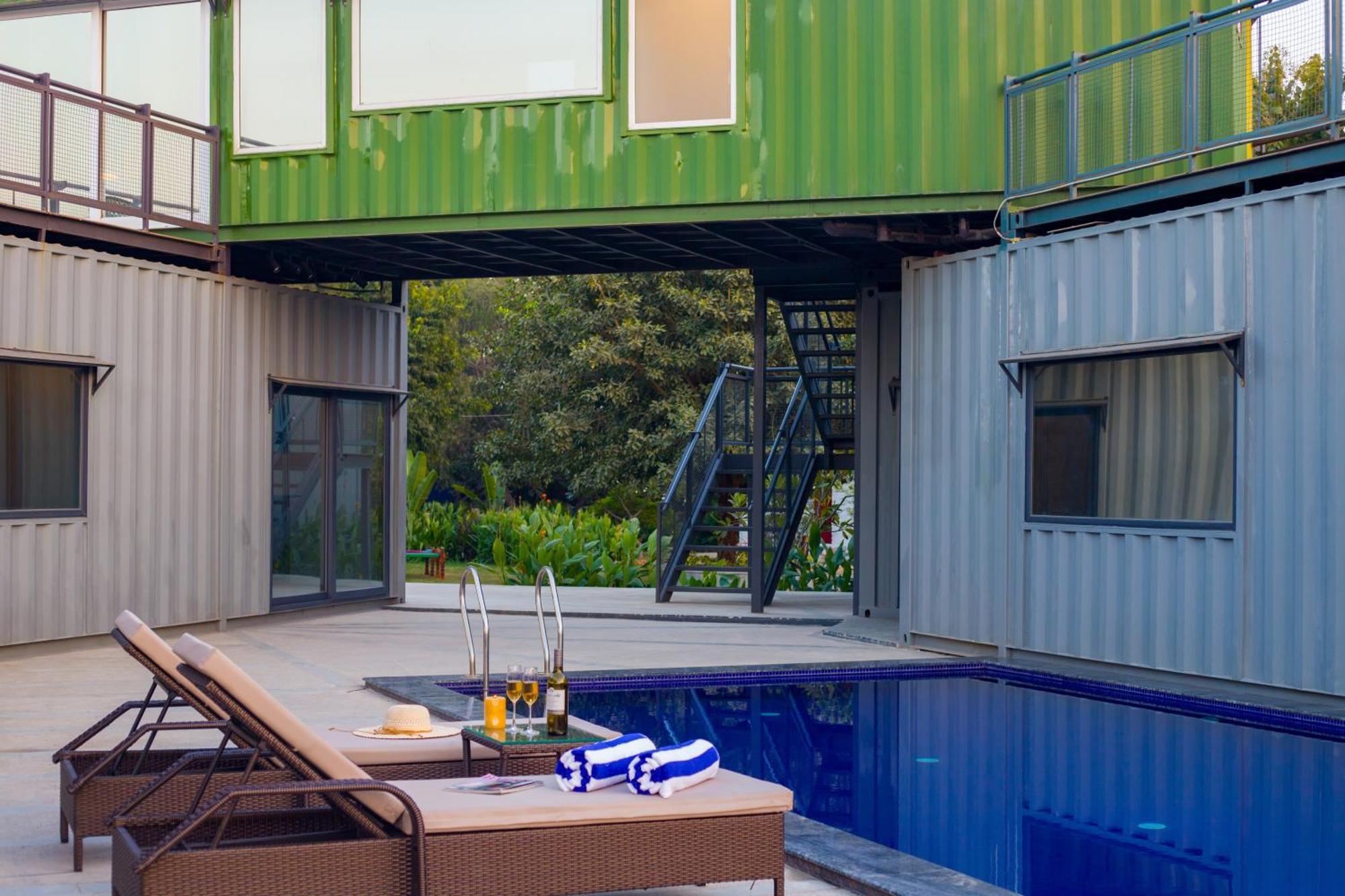 Elivaas Hidden Oasis 4Bhk With Pool, Mud House & Container House Villa Dhauj Luaran gambar