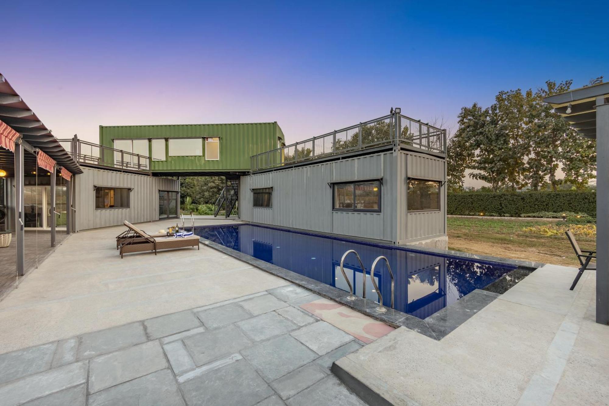 Elivaas Hidden Oasis 4Bhk With Pool, Mud House & Container House Villa Dhauj Luaran gambar